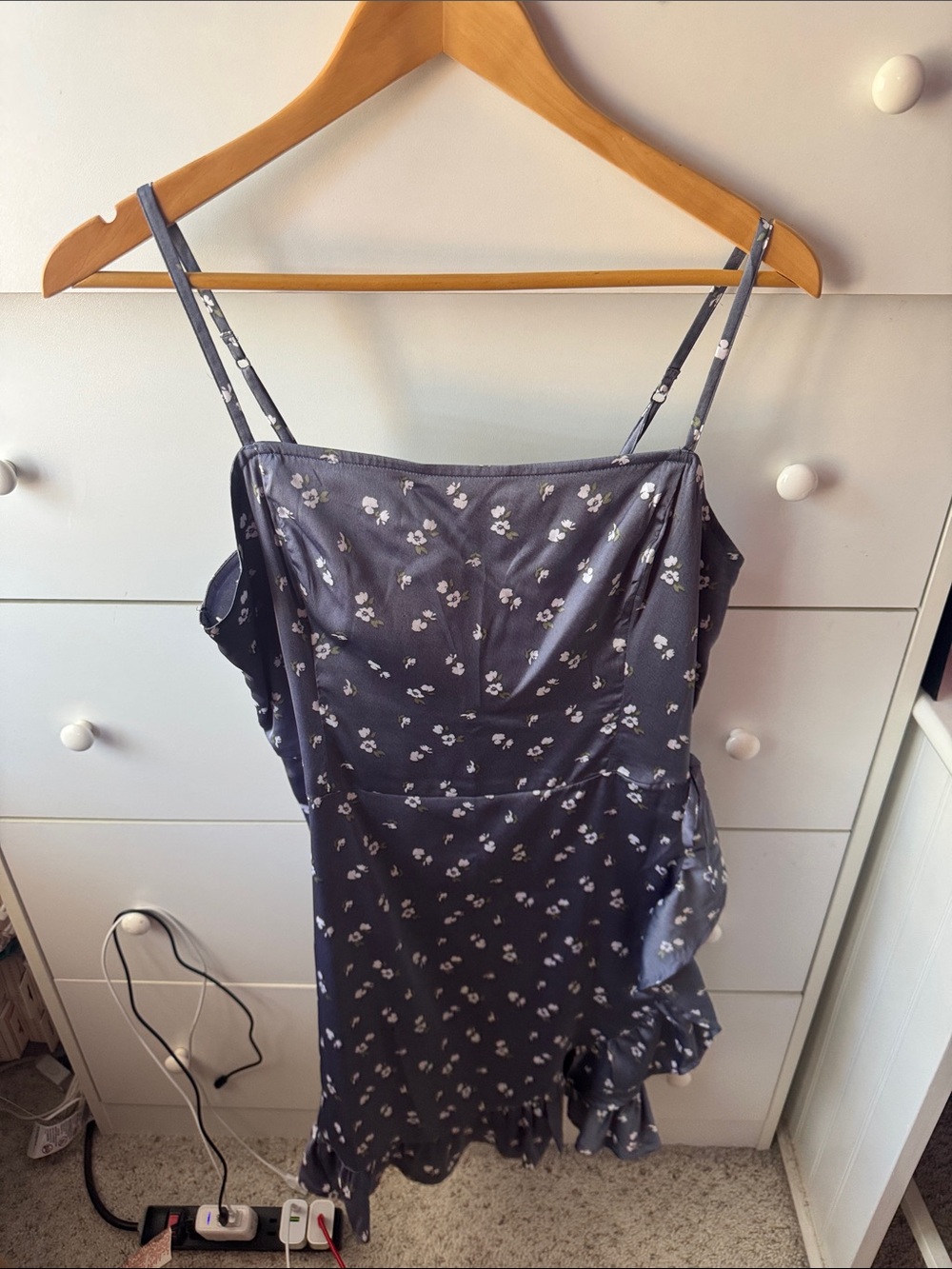 HOLLISTER FLORAL WRAP SILK DRESS